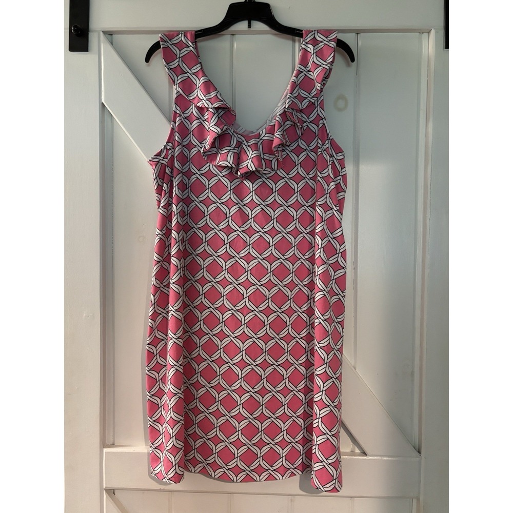Crown And Ivy Dress‎ Women's XL Pink Rope Sleeveless Ruffle Neck